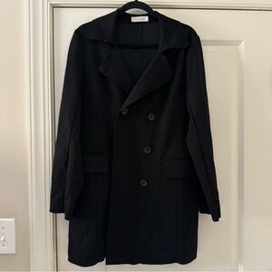 Anthropology Solitaire Women’s Double Breasted Black Blazer Jacket Size Large